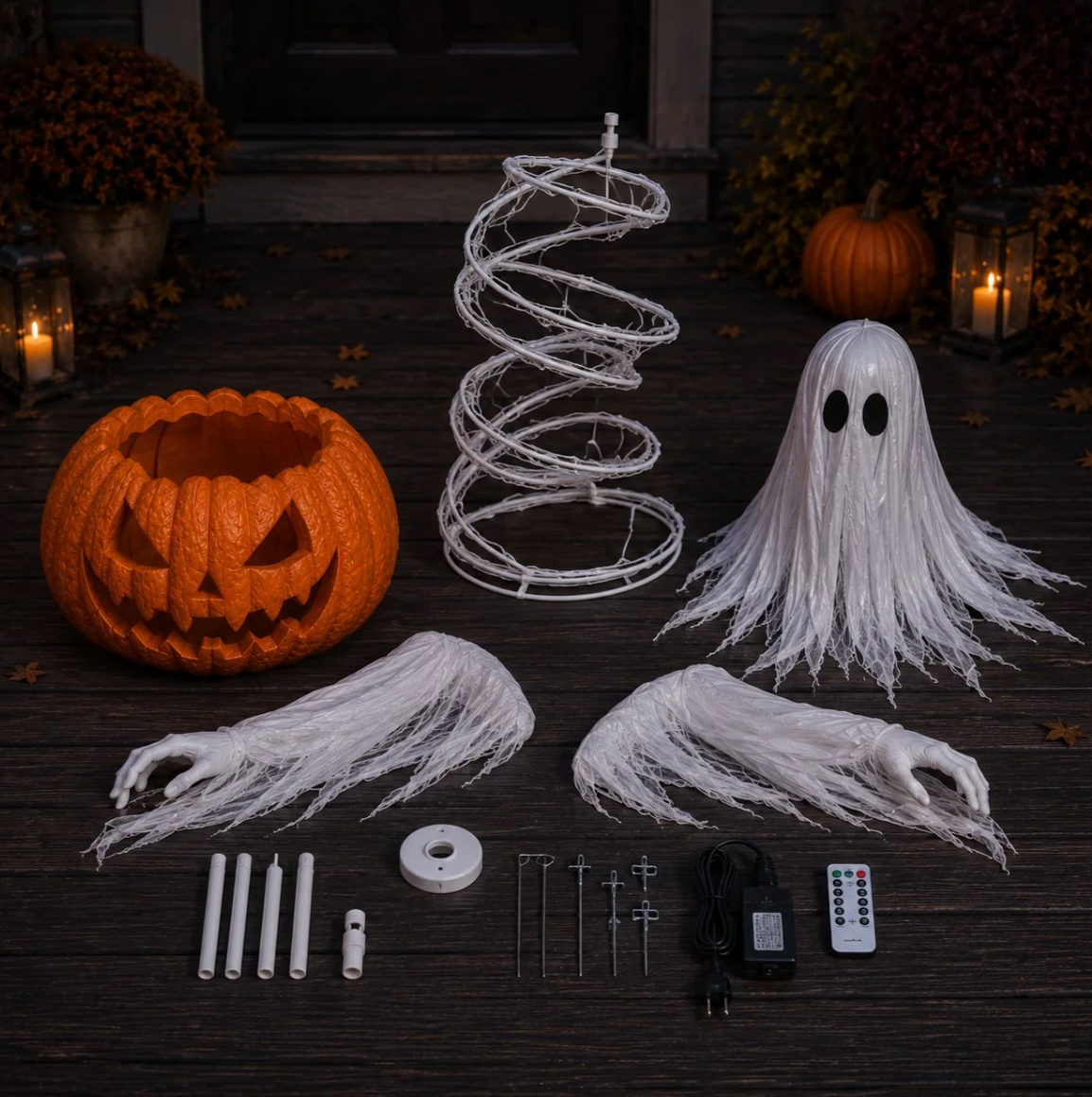 Swirling Ghost Pumpkin Light